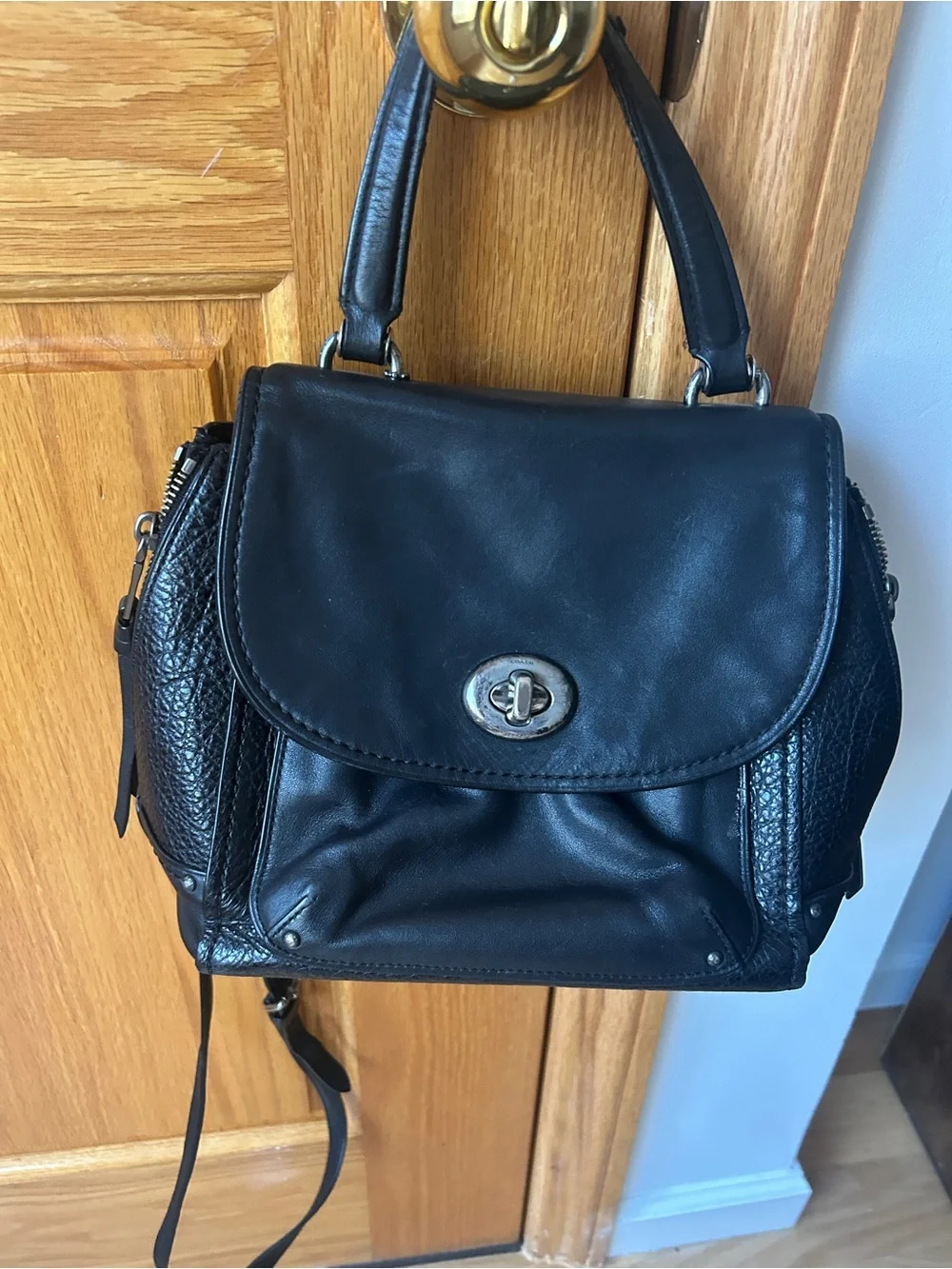 Vintage COACH Faye Backpack F30525 Convertible Bag Black
